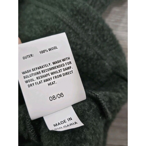 Barbour Womens Cardigan Size 14 Soft Cable Knit Full Zip Sweater 100% Wool Green - Picture 8 of 16